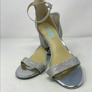 Betsey Johnson Silver Glitter Women's Heels Size 9 Excellent Condition